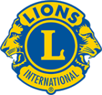Logo von Lions Clubs International mit zwei sich gegenüberstehenden Löwenköpfen