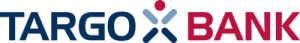 TARGOBANK Logo mit stilisiertem roten und blauen Kreuzsymbol